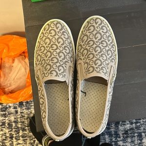 Beige GBG slip on sneakers